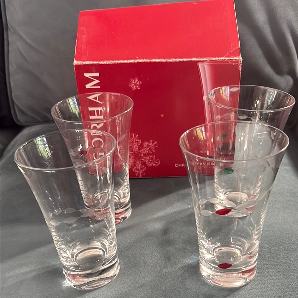 Gorham Christmas Jewels Set of Four Highball Glasses